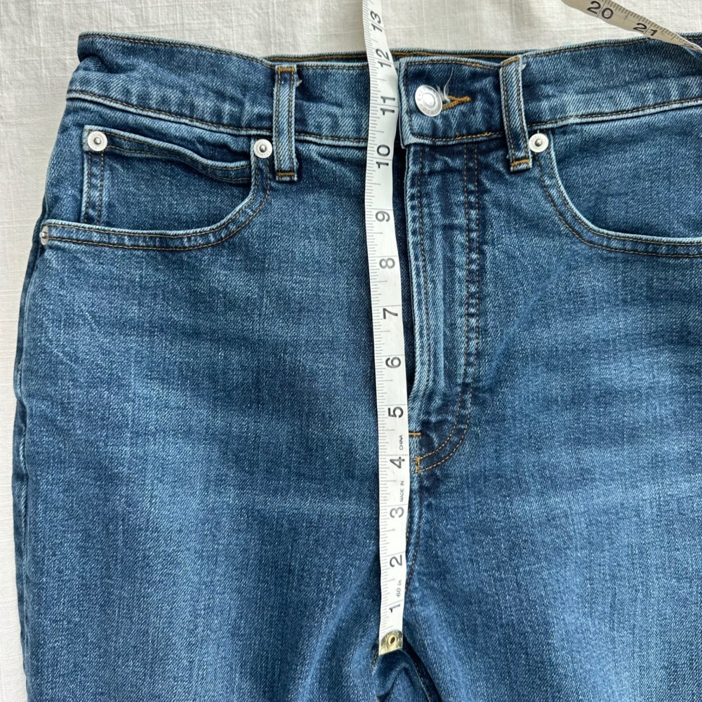 Everlane The Way High Jean Abyss Straight Leg Frayed Hem Denim Blue Women's‎  27 - Picture 7 of 16